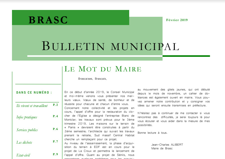 Vignette Bulletin Municipal Brasc 2019